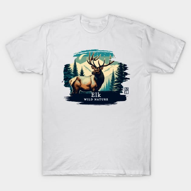 Elk - WILD NATURE - ELK -2 T-Shirt by ArtProjectShop